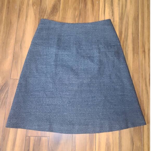 Ann Taylor black white wool front zipper skirt - 0 - Picture 2 of 4